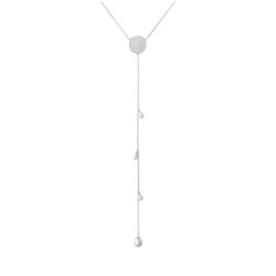Colier perle naturale albe si argint cu cristale DiAmanti SK19253N-W-G (Argint 925‰ 5,5 g.)